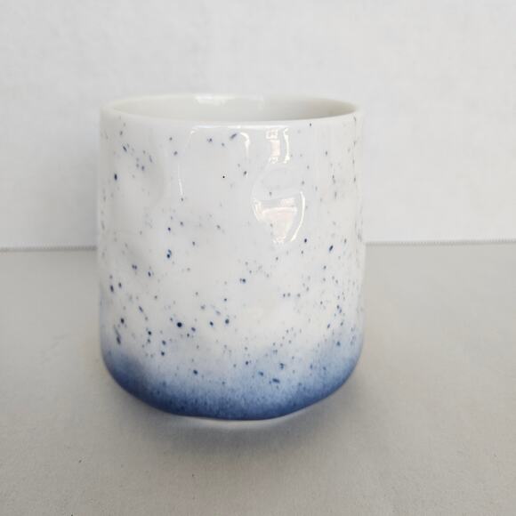 Orly Maison Dimpled Speckled Blue & White Ombre Ceramic Coffee Cup Mug - Picture 5 of 12